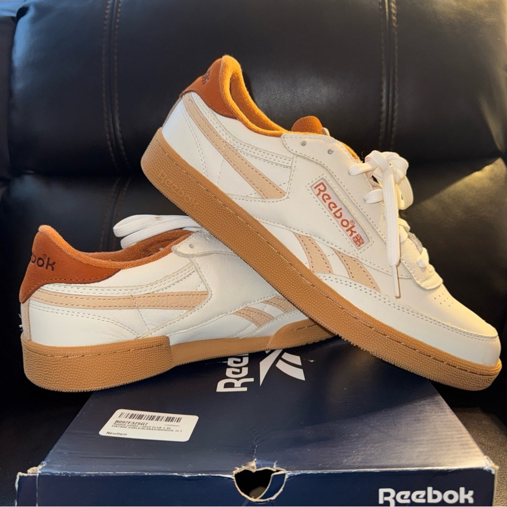 Reebok Club C Revenge Vintage [100201194] Men Casual Chalk/orange Size 11.5 New